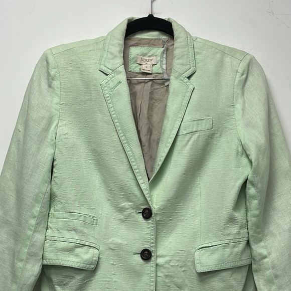 J. CREW lined linen jacket in mint green size 0 - Picture 2 of 13